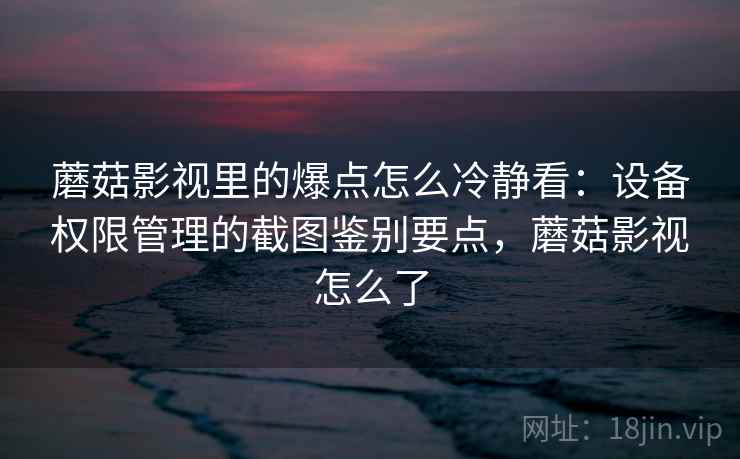 蘑菇影视里的爆点怎么冷静看：设备权限管理的截图鉴别要点，蘑菇影视怎么了