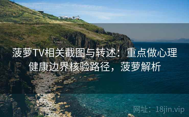 菠萝TV相关截图与转述：重点做心理健康边界核验路径，菠萝解析