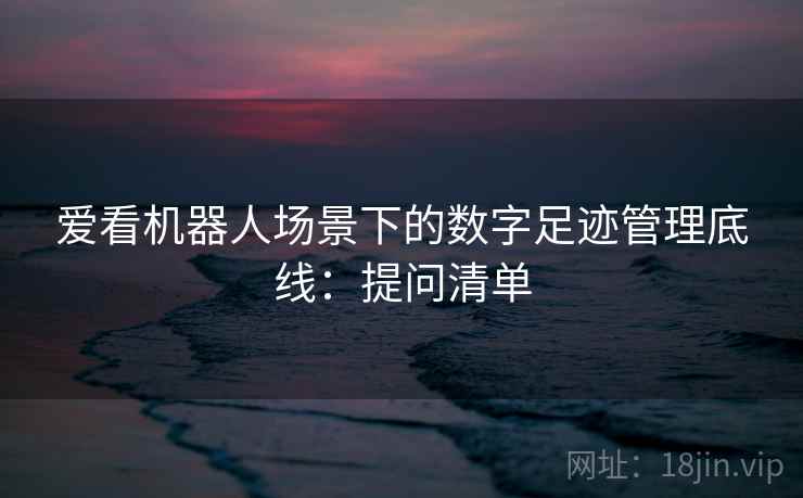 爱看机器人场景下的数字足迹管理底线：提问清单