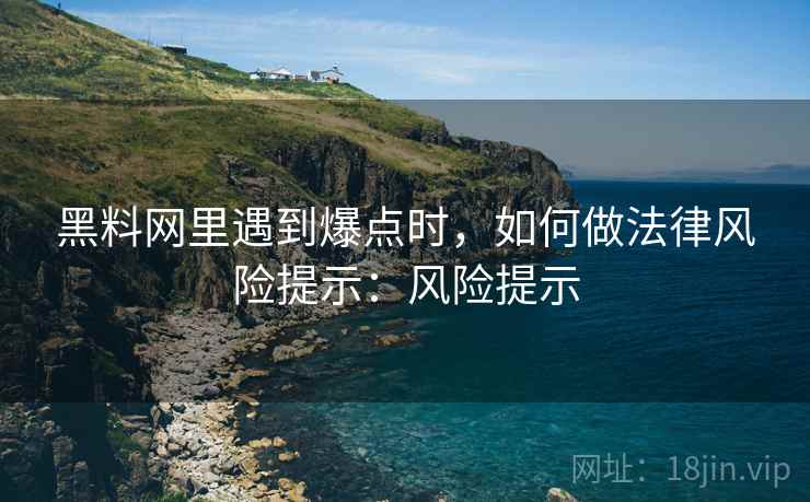 黑料网里遇到爆点时，如何做法律风险提示：风险提示